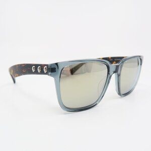 John Varvatos SJV554 56mm Blue Crystal Mirror with Skulls, New Men's Sunglasses.